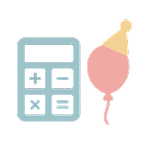 Calculadora e chapeu de festa